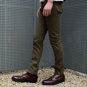 SYOAIYA Pure Blue Japan Selvedge Olive Chino Pants Sz 29